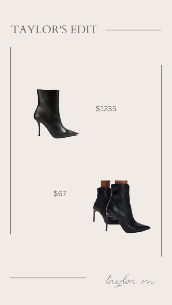 Expensive Punk Leather Ankle Boots vs Cheaper Topshop Wide fit Hailey high heel point boot