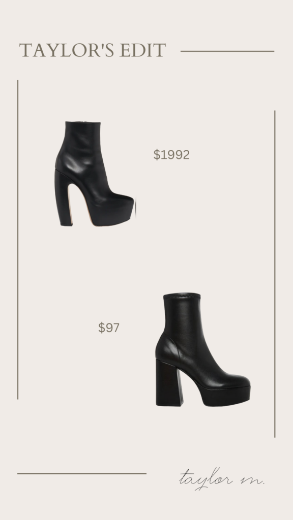 Expensive Platform Ankle Boot vs Cheaper Lilly Black
